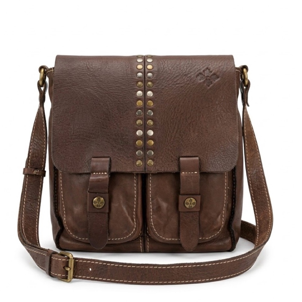 Patricia Nash Armeno Vintage Washed Leather Messenger Crossbody